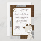 Invitation de Baby shower Snicker Doodle Giraffe (Devant / Derrière)