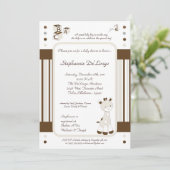 Invitation de Baby shower Snicker Doodle Giraffe (Debout devant)