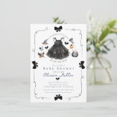 Invitation de Baby shower sorcière mignonne (Debout devant)