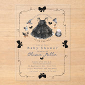 Invitation de Baby shower sorcière mignonne (Recto)