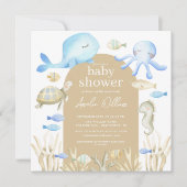 Invitation de Baby shower sous-marin Whimsy (Devant)