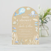 Invitation de Baby shower sous-marin Whimsy (Debout devant)