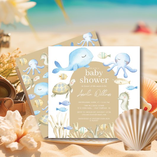 Invitation de Baby shower sous-marin Whimsy