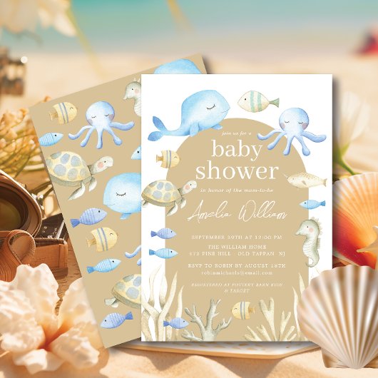 Invitation de Baby shower sous-marin Whimsy
