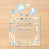 Invitation de Baby shower sous-marin Whimsy (Recto)