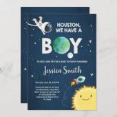 Invitation de Baby shower spatial Roquette d'astro (Devant / Derrière)