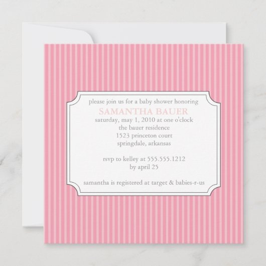Invitation de baby shower {stripes} (Devant)