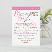 Invitation de baby shower Sugar & Spice Typography (Debout devant)