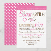 Invitation de baby shower Sugar & Spice Typography (Devant / Derrière)