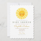 Invitation de Baby shower Sun très heureux (Devant)