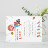 Invitation de Baby shower Superhero Personnalisé (Debout devant)