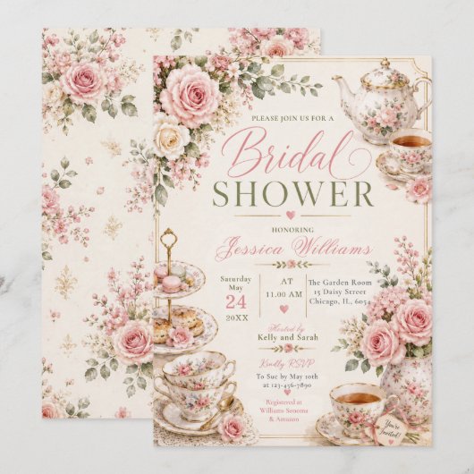 Invitation de Baby Shower sur le thème de la fête (Devant / Derrière)