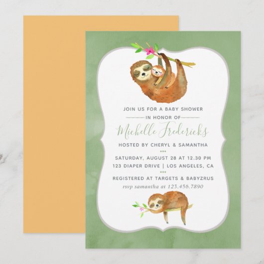 Invitation de baby shower sur le thème de la peint (Devant / Derrière)