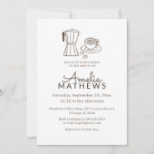 Invitation de baby shower sur le thème du café sim (Devant)