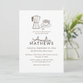 Invitation de baby shower sur le thème du café sim (Debout devant)