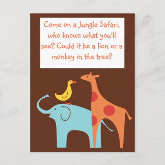 Invitation de Baby shower sur mesure à thème Jungl
