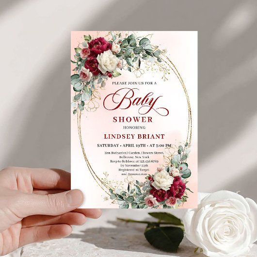 Invitation de Baby Shower Tendance Rustique Bourgo