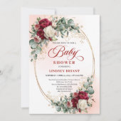 Invitation de Baby Shower Tendance Rustique Bourgo (Devant)