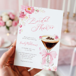 Invitation de Baby Shower Thème Café avec un Ruban