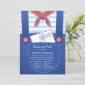 Invitation de Baby Shower Thème Marin pour Garçon (Debout devant)