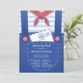 Invitation de Baby Shower Thème Marin pour Garçon (Debout devant)