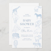 Invitation de baby shower thème sauvage  (Devant / Derrière)
