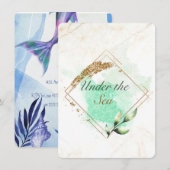 Invitation de Baby Shower Thème Sirène (Devant / Derrière)