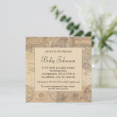 Invitation de baby shower - thème vintage de carte (Debout devant)