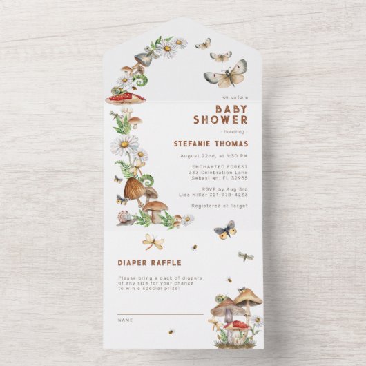 Invitation de Baby shower tout-en-un pour champign (À l'intérieur)