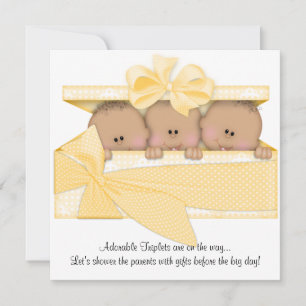 Invitation de Baby shower triplet afro-américain