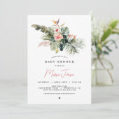 Invitation de Baby shower tropical (Debout devant)