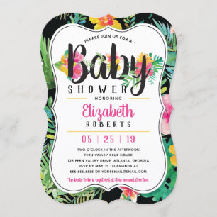 Invitation de Baby shower tropical, Luau