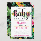 Invitation de Baby shower tropical, Luau (Devant / Derrière)
