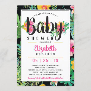Invitation de Baby shower tropical, Luau