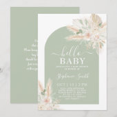 Invitation de Baby shower Tropical Sage Green (Devant / Derrière)