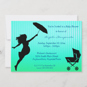 Invitation de Baby shower Turquoise à pointes