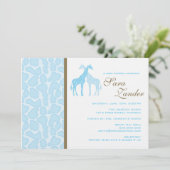 Invitation de Baby shower Twin Giraffes - Garçon (Debout devant)