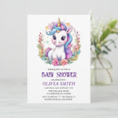 Invitation de baby shower Unicorn (Debout devant)