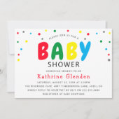 Invitation de Baby shower Unisex couleur vive (Devant)