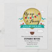 Invitation de Baby shower Up & Away (Devant / Derrière)