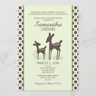 Invitation de Baby shower vert de cerf de saule