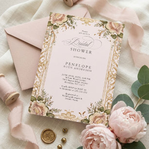 Invitation de baby shower victorien floral