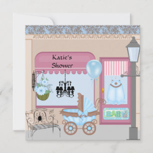 Invitation de Baby shower victorien pour un garçon