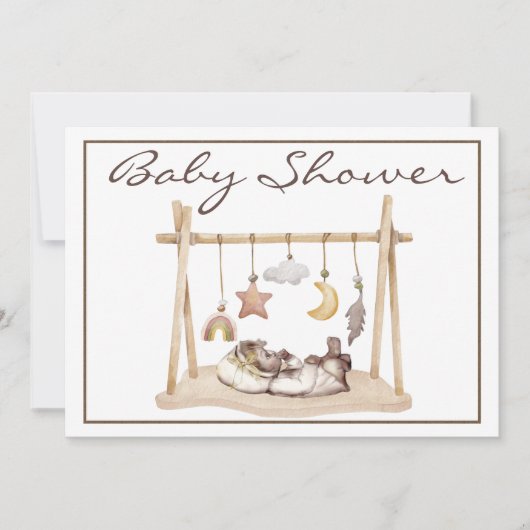 Invitation de baby shower vintage (Devant)
