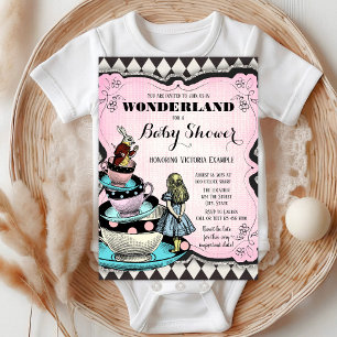 Invitation de baby shower vintage Alice au pays de