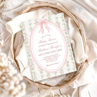 Invitation de baby shower vintage grandmillénarist