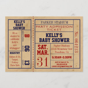 Invitation de Baby shower Vintage pour les sports 
