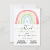 Invitation de Baby shower virtuel Boho Rainbow (Devant)