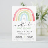 Invitation de Baby shower virtuel Boho Rainbow (Debout devant)