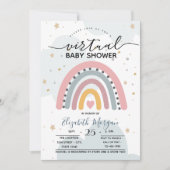 Invitation de Baby shower virtuel des points Rainb (Devant)